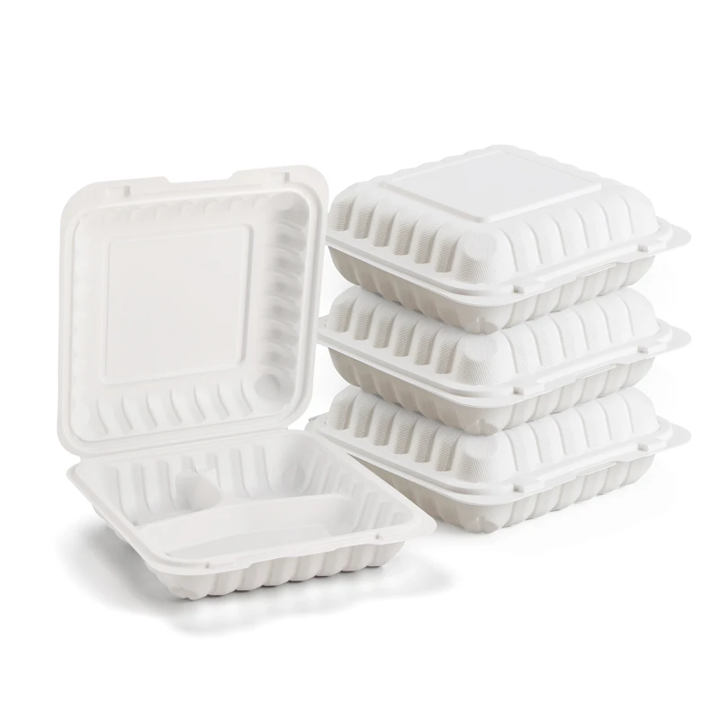 White MFPP Hinged Lid Container